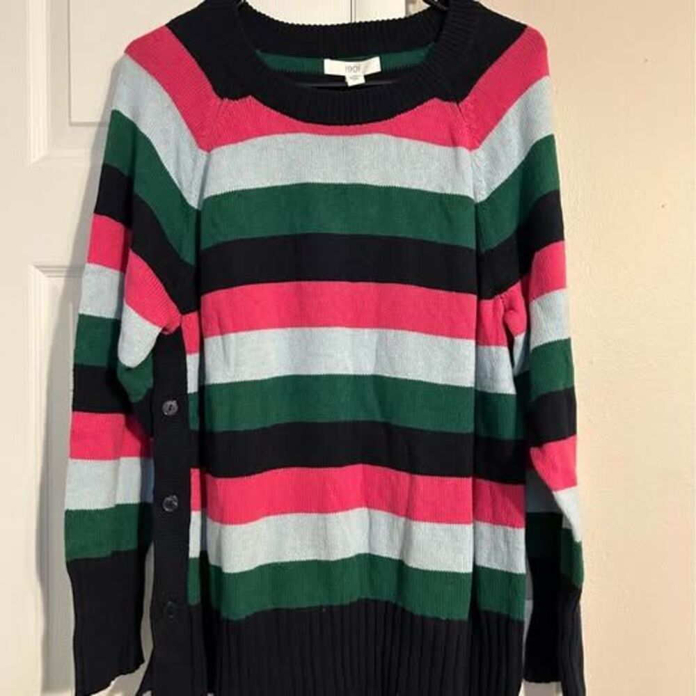 NWT 1901 Striped Button Side Sweater XL